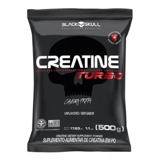 Creatina Turbo Black Skull Monohidratada 500g · Sem Sabor