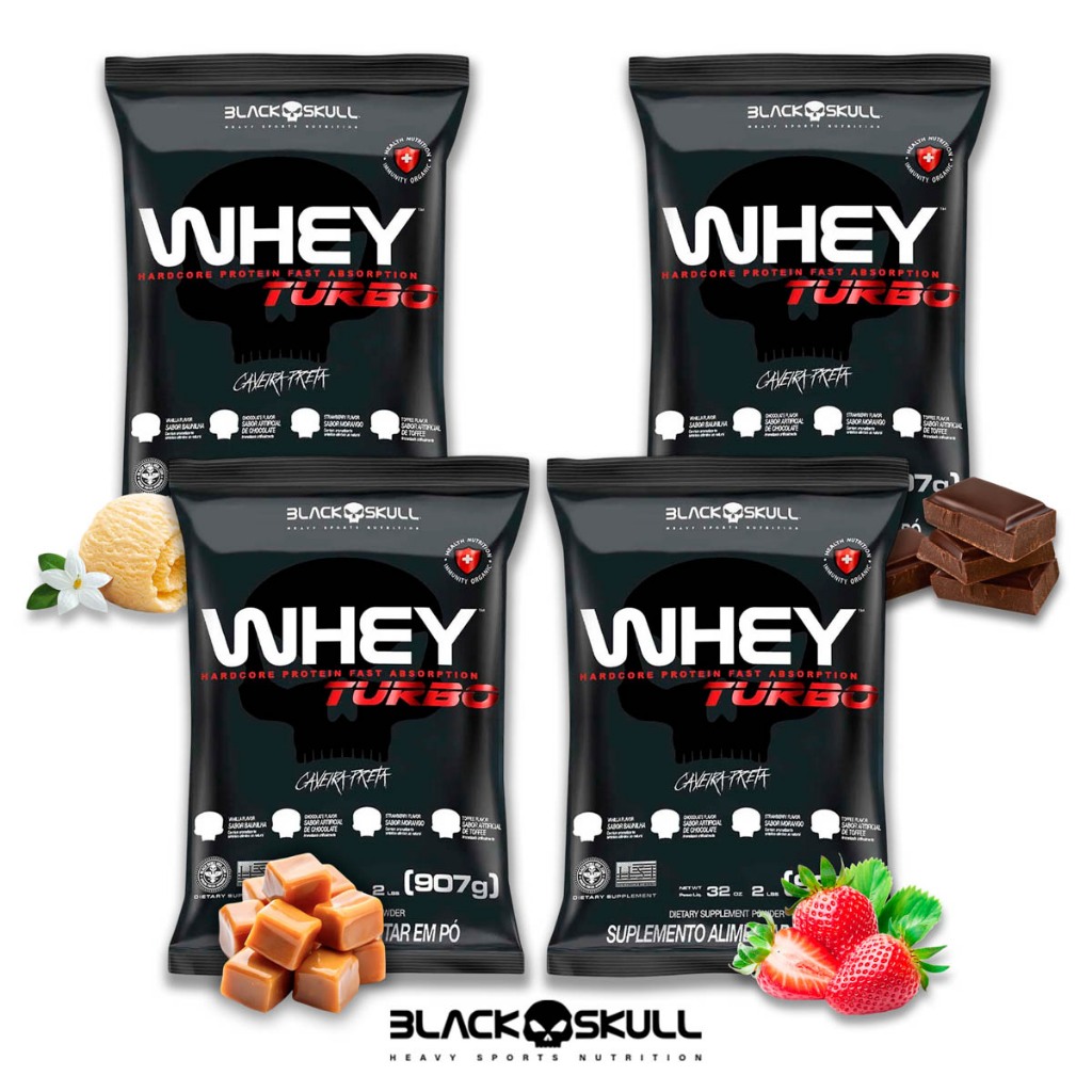 Whey Turbo Black Skull Refil - 907g