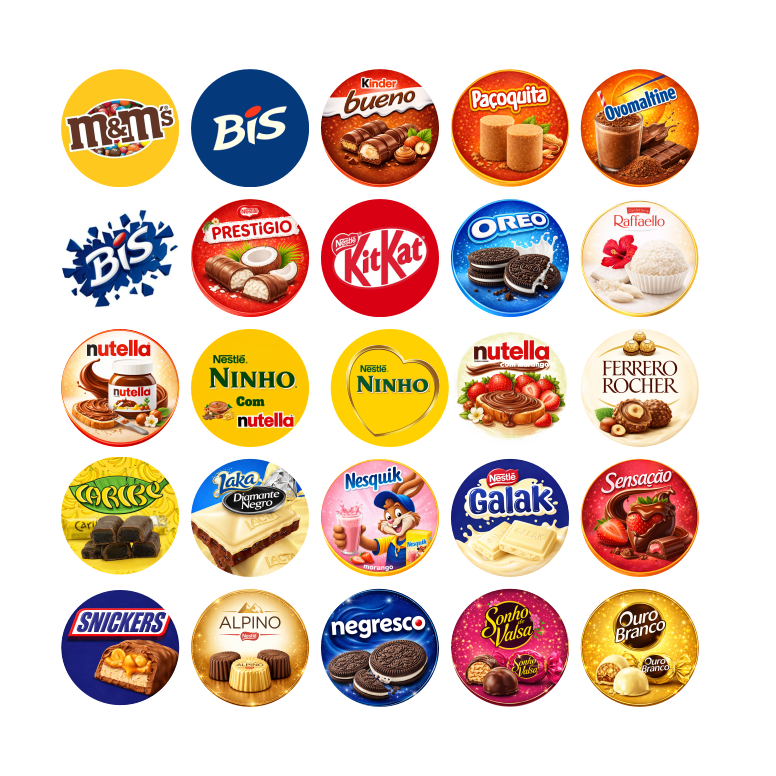 Adesivos de Sabores para Ovos de Páscoa, Bolos e Doces