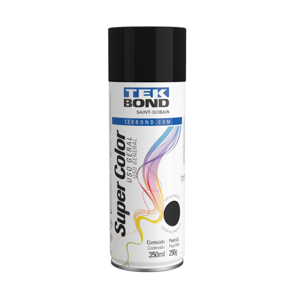Tinta Spray 350ml Preto Fosco Tekbond em Oferta na Shopee