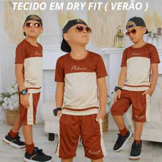 Roupa Infantil De Menino Dry Fit Verão Kit 2 Peças Lançamento  Camisa e Bermuda Veste Do 2 Ao14 Anos em Oferta na Shopee