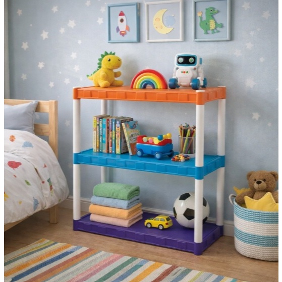 Estante Modular Colorida 3 Prateleiras