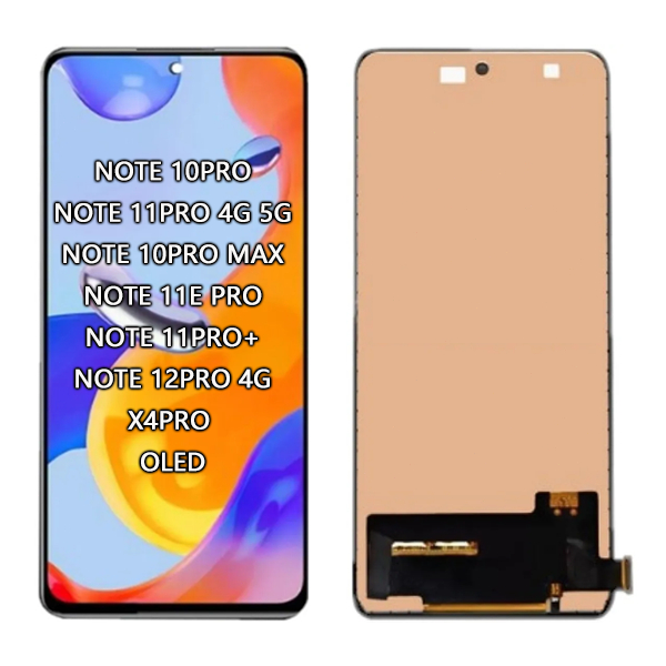 Tela Frontal Display Lcd Para Redmi Note10 Pro/Note 11 Pro 4/5G/Note 10 Pro Max/Note 11E Pro/Note 11 Pro+ OLED Sem Aro