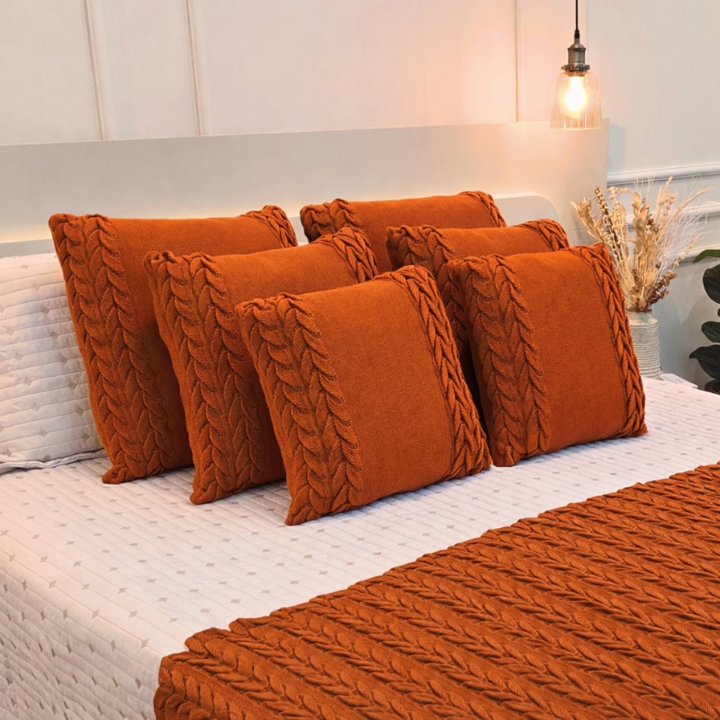 Capa de Almofada Tricot Decorativa Sofá Cama Aconchego Home Decor 45x45cm em Oferta na Shopee