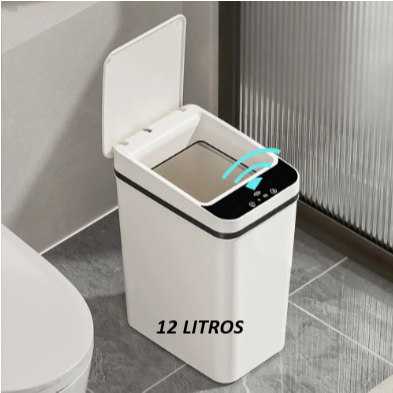 Lixeira Inteligente Automática Com Sensor Para Banheiro A Pilha 12 L DIGITAL