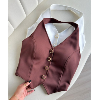 Cropped Colete Corselete Feminino Neoprene Cores Candy Chic 2026  Carnaval Copa Moda Gringa Sustentação Lançamento em Oferta na Shopee