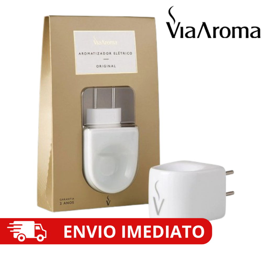 Difusor Aromatizador de Porcelana Elétrico Original Bivolt - Via Aroma - Essencia 10ml