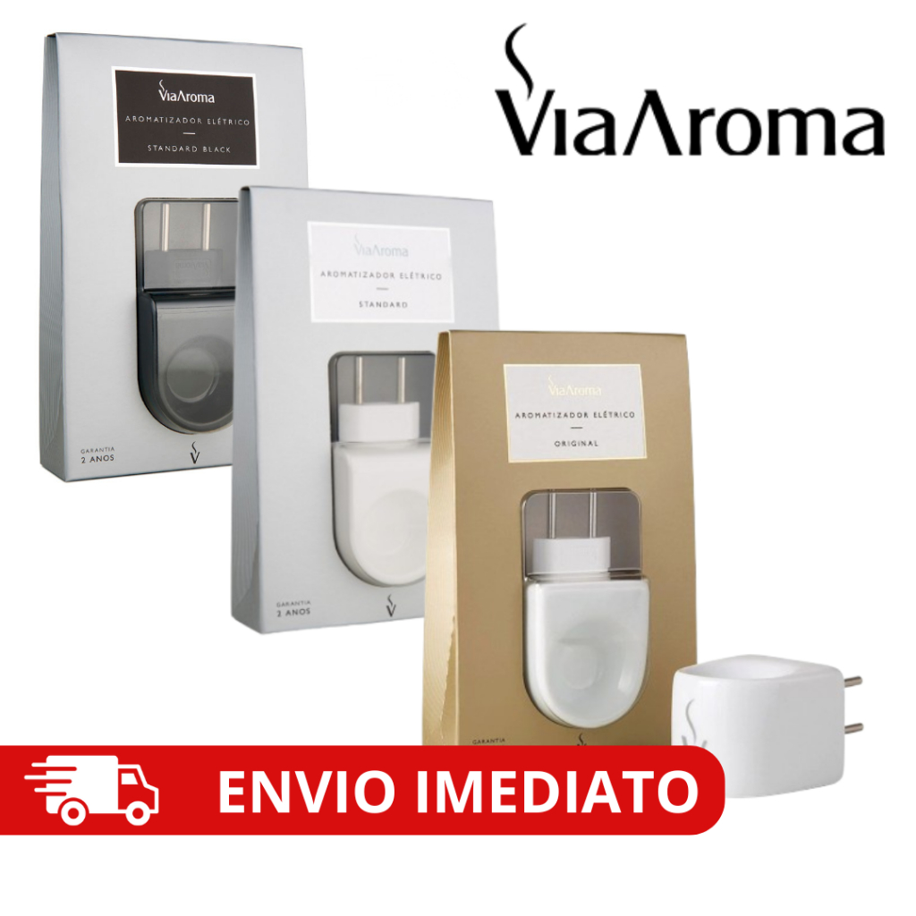 Imagem Difusor Elétrico Standard ou Porcelana Via Aroma Óleos Essenciais Aromatizador Bivolt Essência 10ml