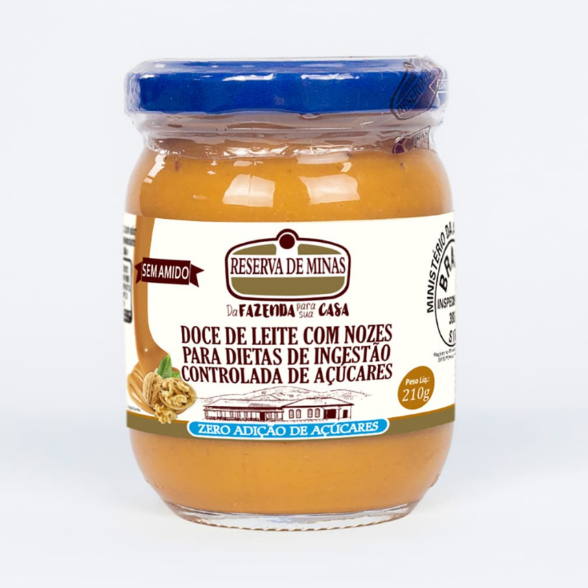 Doce de Leite com Nozes Reserva de Minas 210g Zero Açúcar