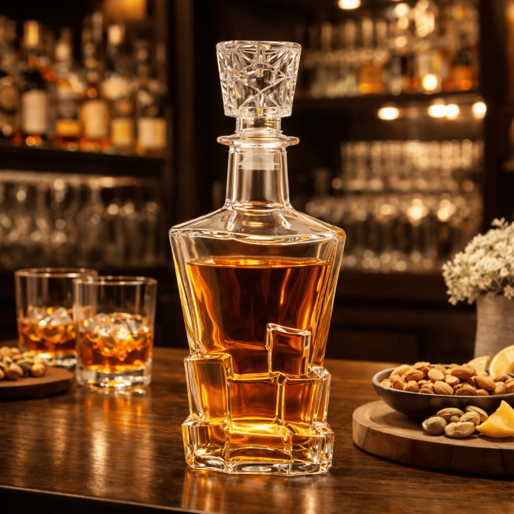 licoreira de Vidro 650ml Luxo Garrafa para Whisky Licor Bebidas com Tampa Decante Premium em Oferta na Shopee