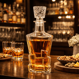 licoreira de Vidro 650ml Luxo Garrafa para Whisky Licor Bebidas com Tampa Decante Premium em Oferta na Shopee