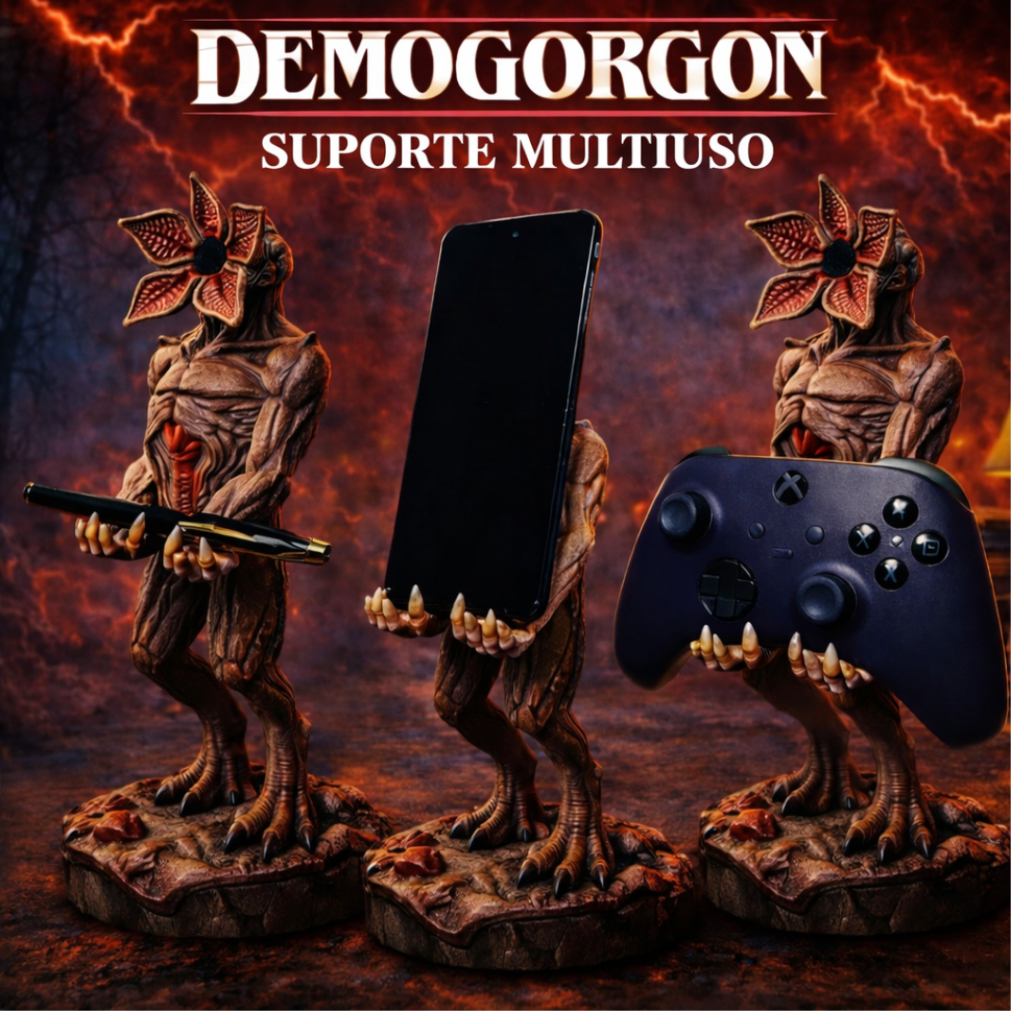 Suporte Para Celular e Tablet e Controle Multiuso Apoio Mesa Demogorgon Stranger Things