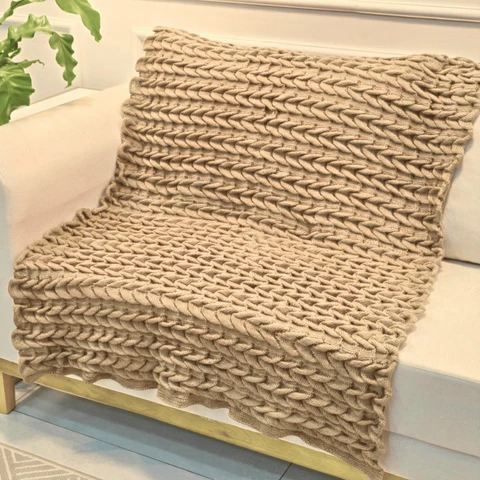 Manta de Tricot Sofá Poltrona 150x100cm Aconchego Decorativa Sala