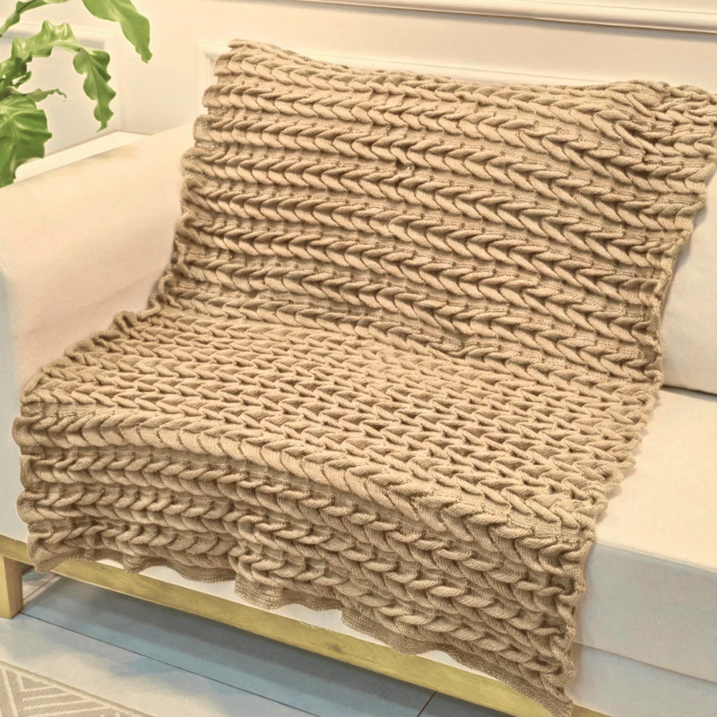 Manta Decorativa de Tricot para Sofá e Poltrona 150x100cm