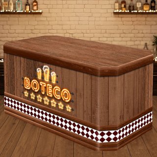 Capa de Mesa Festa Decoração Boteco Forro de Mesa Em Tecido Veste Fácil Sublimado