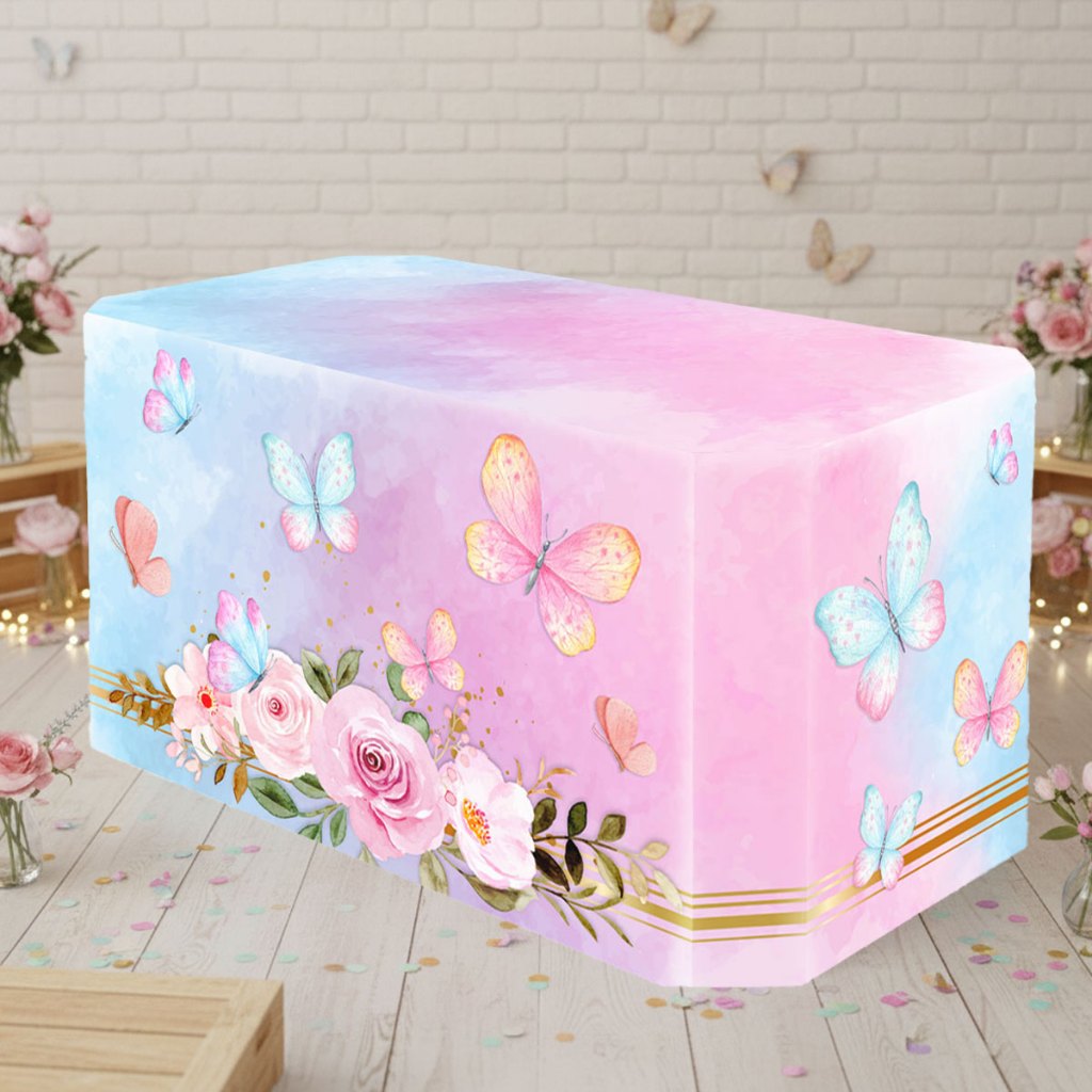 Forro Capa de Mesa Decorativa Borboleta Sublimada Em Tecido Veste Fácil Festa Aniversário em Oferta na Shopee