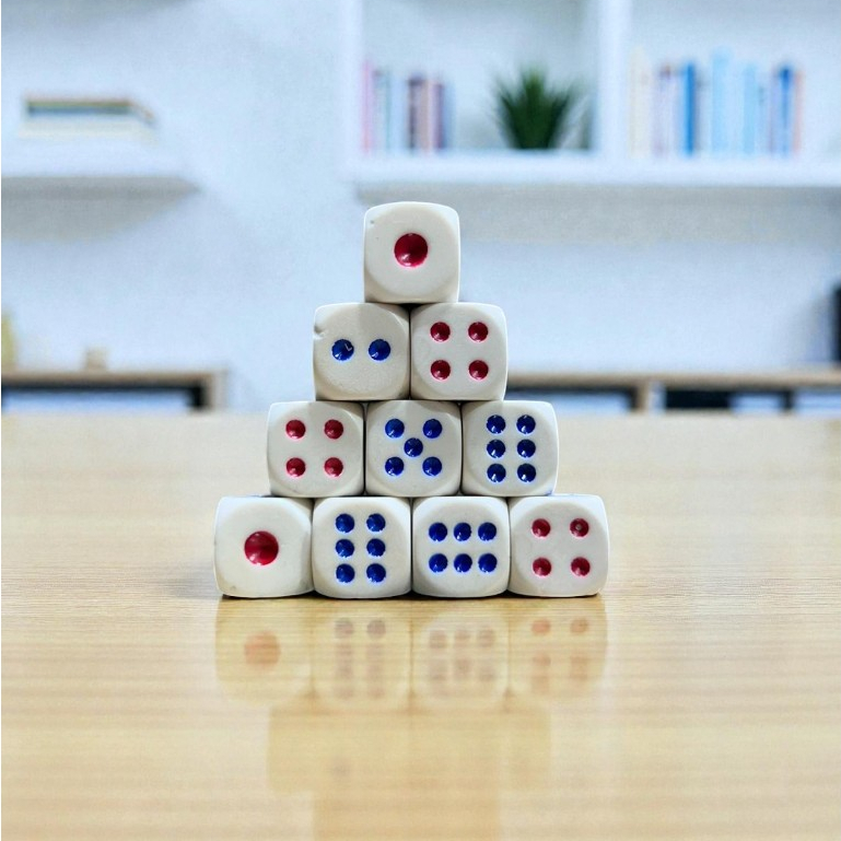 🎲✨ Conjunto com 12 Dados Coloridos 6 Faces – Azul e Vermelho 🎯🎲