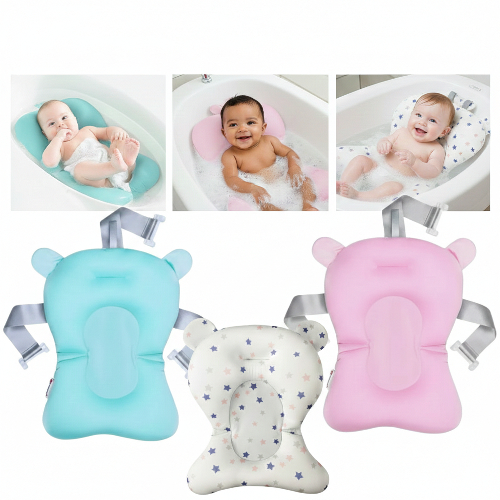 Almofada de Banho para Bebê e Criança Flutuante Boia Anatômica Teu Baby Azul Rosa Segura e Universal em Oferta na Shopee