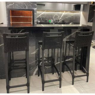 Banqueta Asteca Alumínio e corda Náutica / Balcão Luxo Piscina Balcão moderno sofisticado