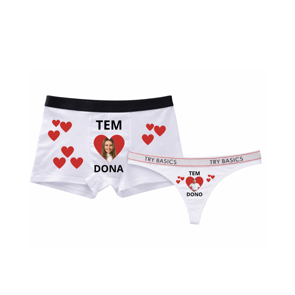 Kit Casal Cueca E Calcinha Personalizada Com Foto Grátis em Oferta na Shopee
