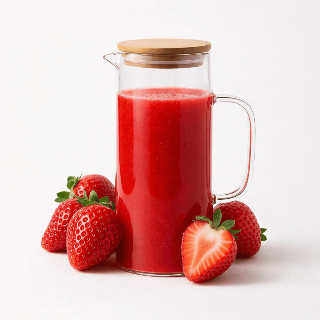 Jarra de Vidro 1,2L Água e Suco com Tampa de Bambu
