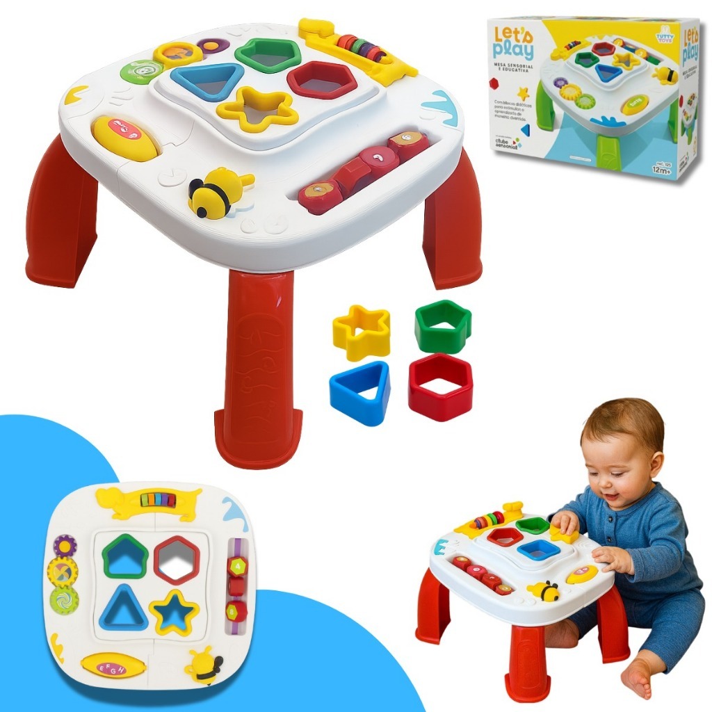 Mesa Infantil Didática Divertida Brinquedo Crianças Educacional Bebê Atividades de Montar Interativa