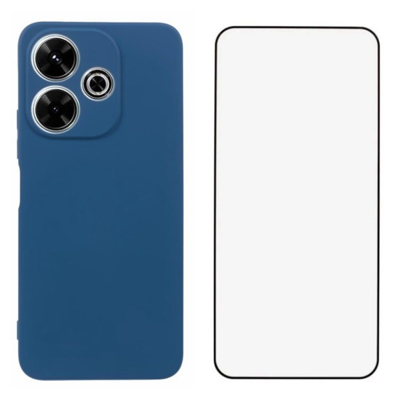 Capa Capinha Slim Aveludada Colorida + Película Para Xiaomi Redmi 13 4G / 5G