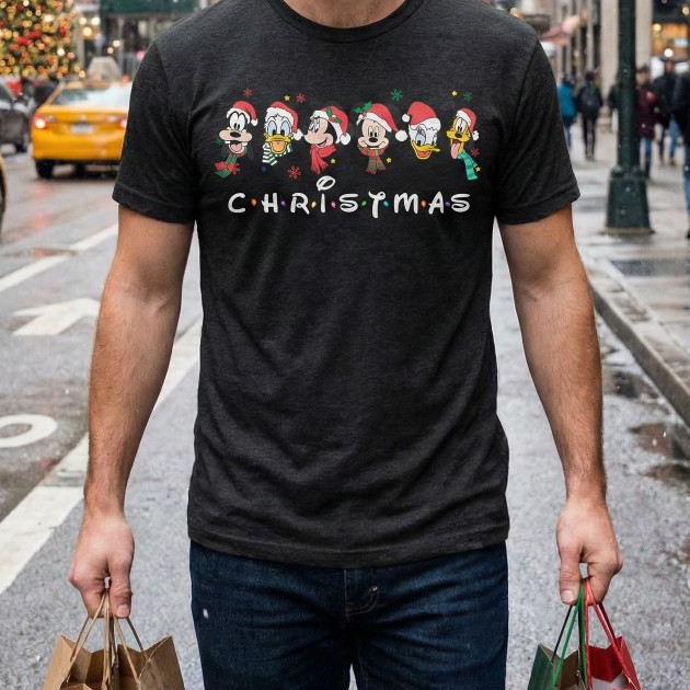 Camiseta Natal Mickey Pluto Minnie Christmas 2025 100% Algodão