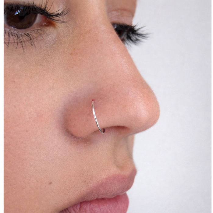 Piercing Argola Lisa Nariz Prata 925 Legítima em Oferta na Shopee