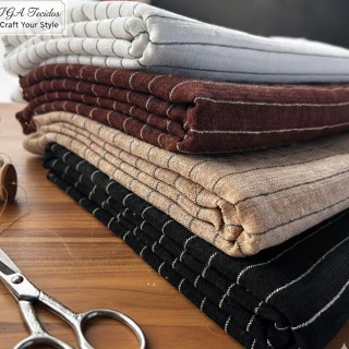 Tecido Linho Rústico Risca de giz(1m x 1,50m)-175g/m² Tecido super macio e confortável,Varias cores em Oferta na Shopee