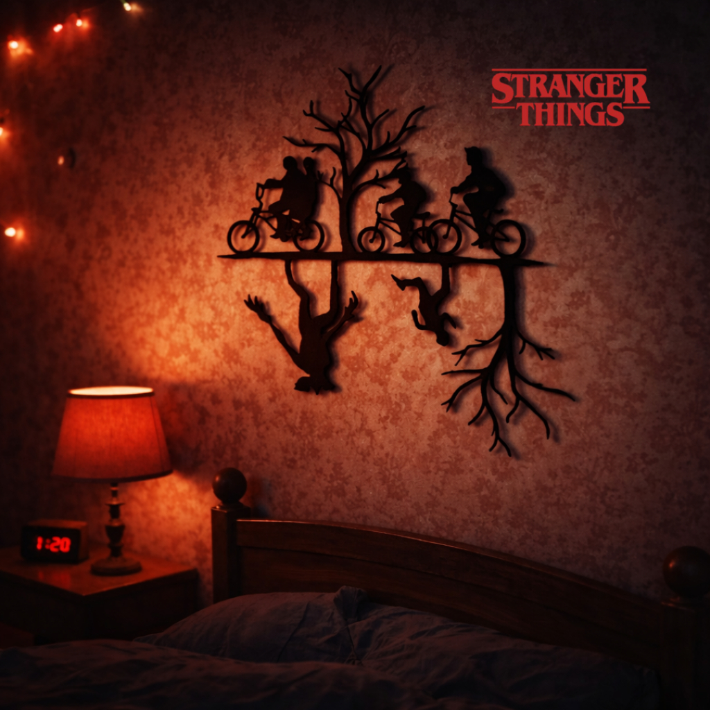 Quadro Silhueta Stranger Things – Mundo Normal & Mundo Invertido