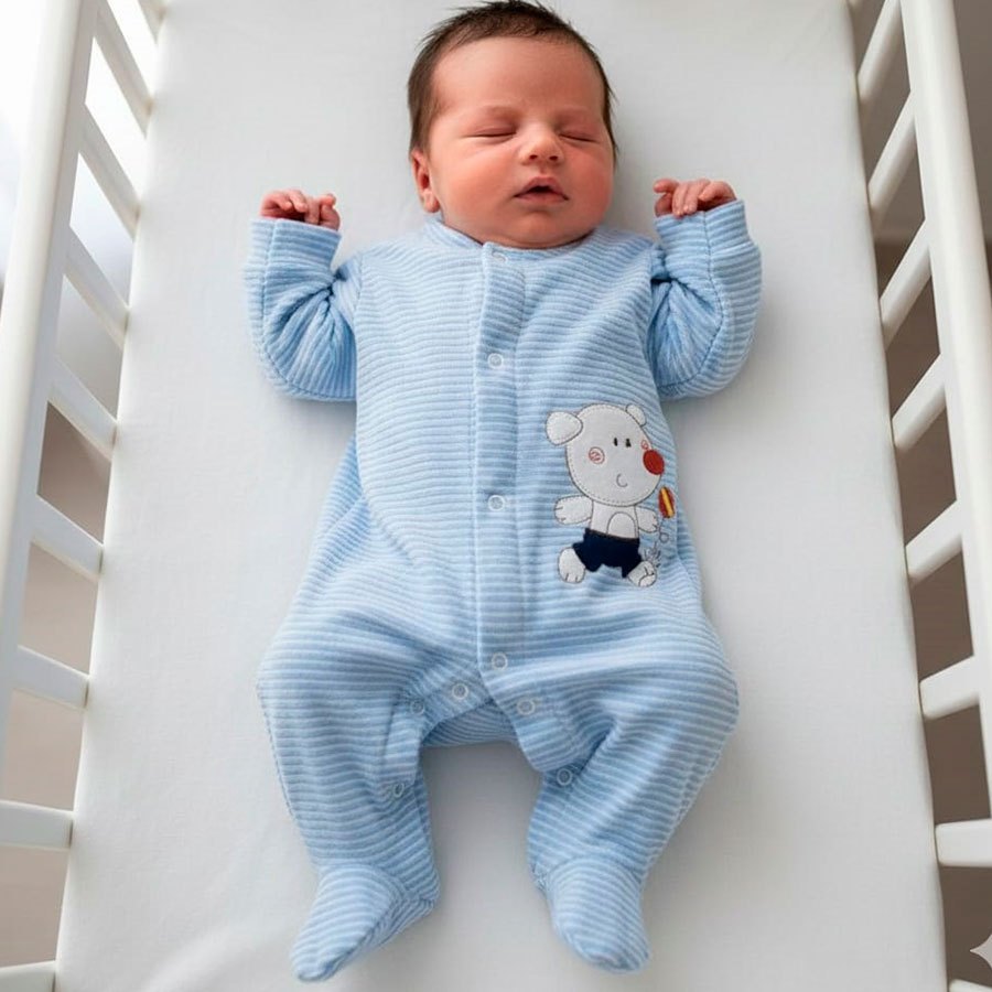 Macacão Longo Bebê Menina Menino Plush Inverno Canelado Bordado RN , P e M em Oferta na Shopee