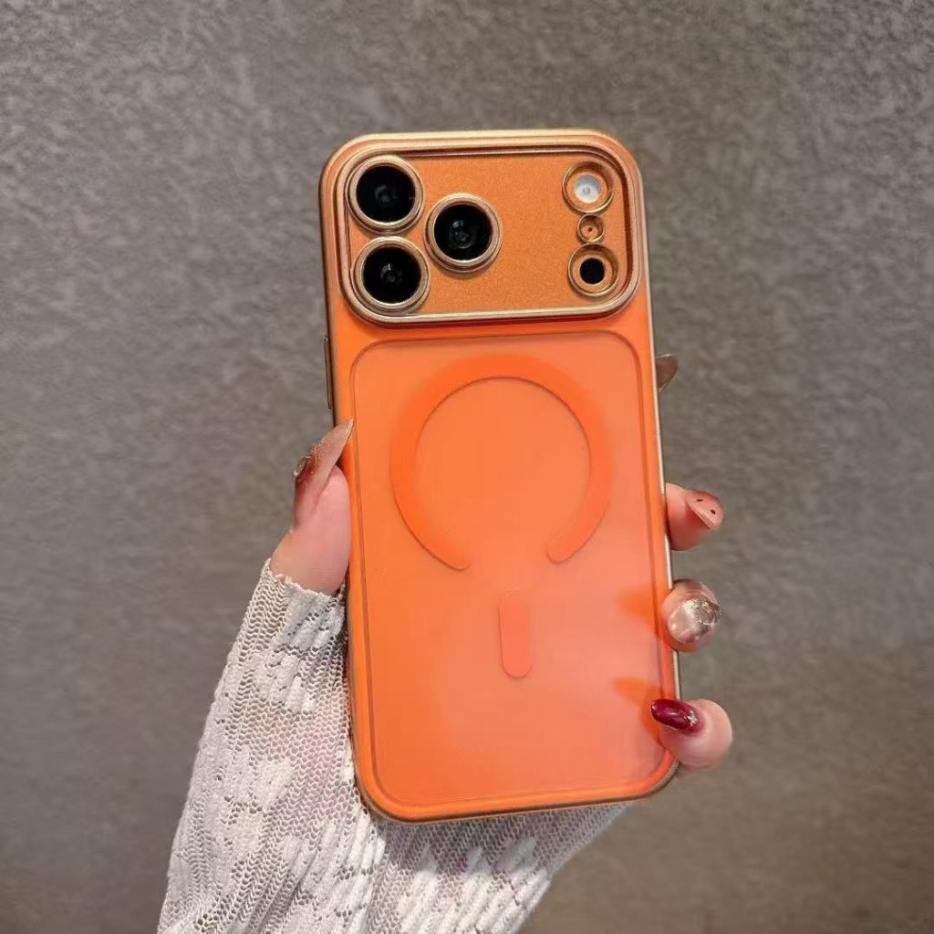 Capinha Capa Para IPhone 17 Pro 17 Pro Max com proteção de câmera  Laranja Magnética Magsafe Case em Oferta na Shopee