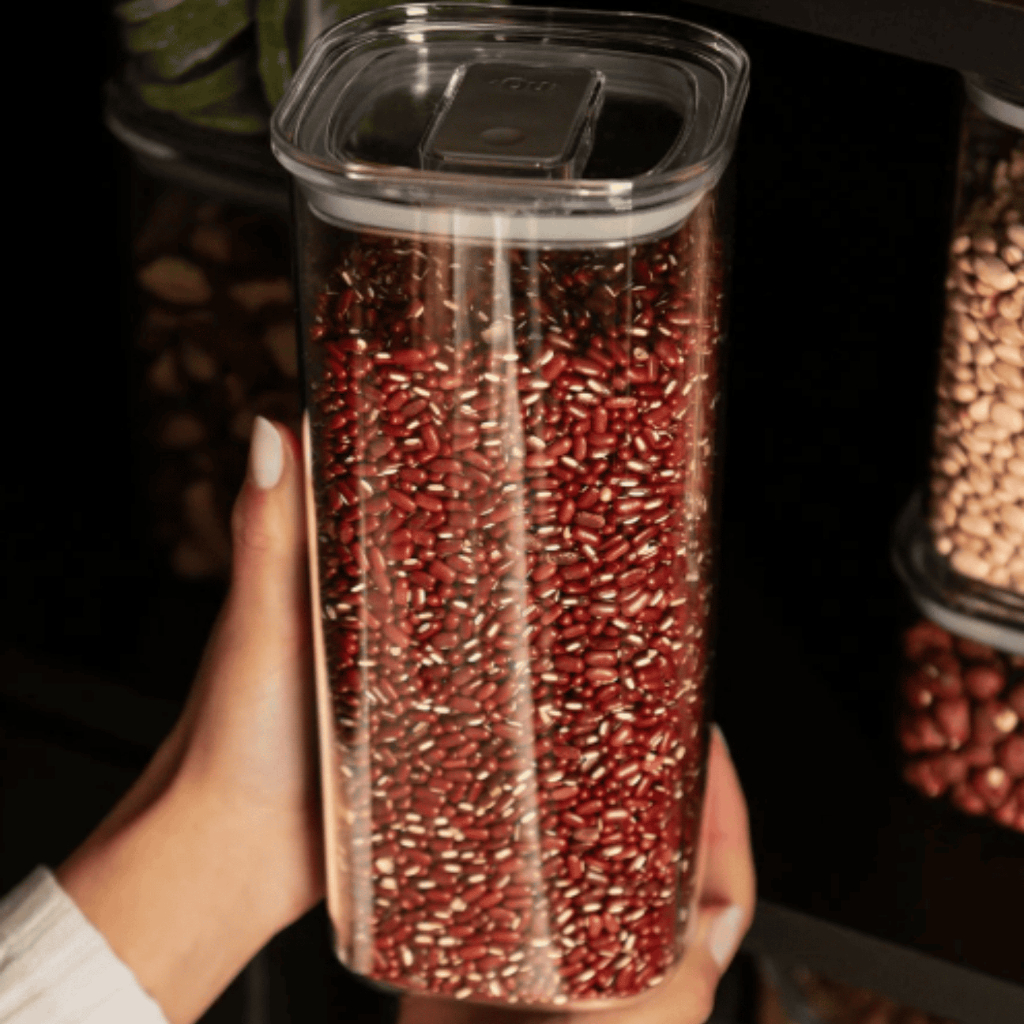Pote Porta Mantimentos Hermético 1,5L Organizador Cozinha Dispensa Ármario Transparente Duo Lock Ou