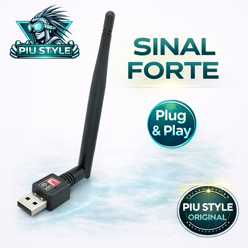 Adaptador USB WiFi Sem Fio 1800Mbps Antena Longo Alcance B/G/N para PC Notebook Desktop Receptor Wireless Plug Play