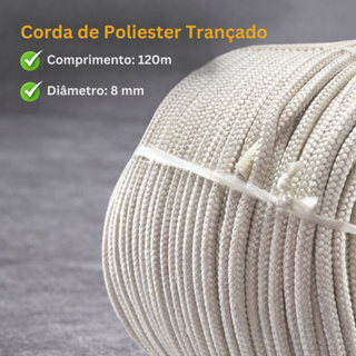 Corda Poliester Amarrar Carga Caminhão 8mm X 120 Mts Branca Preta Vermelha em Oferta na Shopee