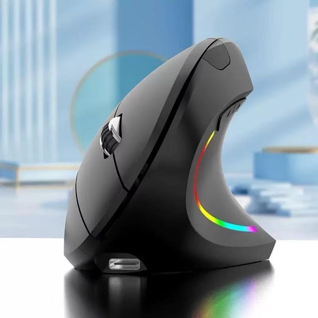 Mouse Sem Fio Vertical Ergonômico Wireless 2.4g Com Led 2400 DPI Bluetooth