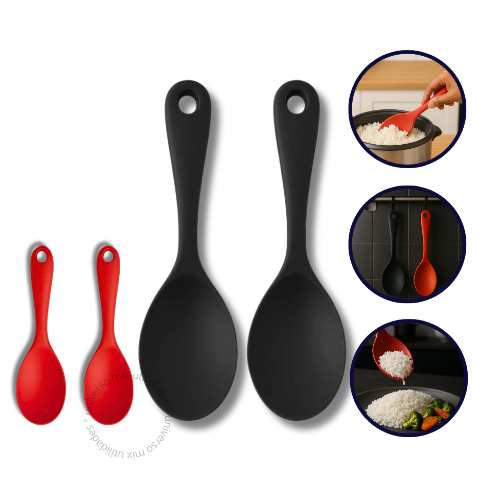 Colher de Servir Silicone Premium - 23 Cm