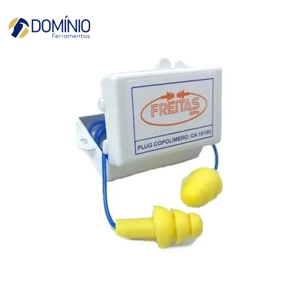 Protetor Auditivo Epi Auricular Copolimero Tipo Plug 12db Abafador de Ruidos Amarelo com Cordão