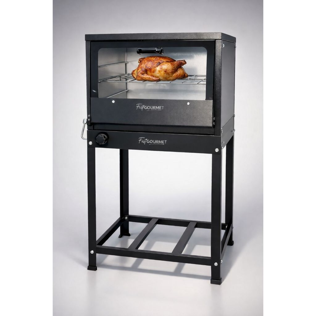 Imagem Forno 70 Litros Industrial A Gás Baixa Pressão Com Cavalete Tampa Vidro Pintura Epóx