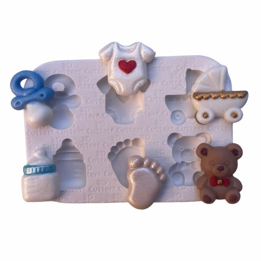 Molde de Silicone para apliques de Confeitaria - Chá de Bebê