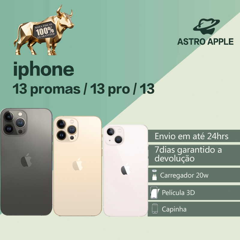 Celular IPhone  13/13 Pro/ 13 Pro Max 128gb E 256GB (VITRINE) em Oferta na Shopee