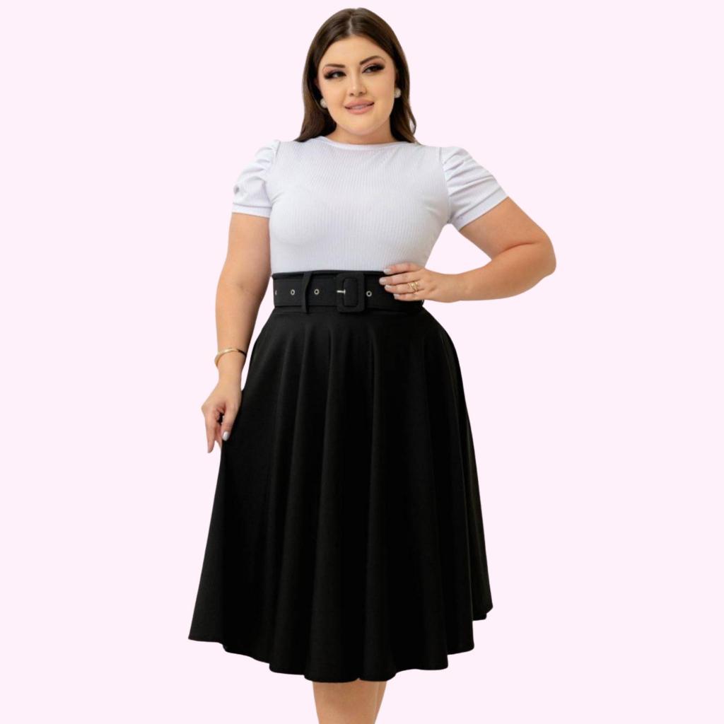 SAIA MIDI ACOMPANHA CINTO MODA MODESTA CAIMENTO MARAVILHOSO PROMOÇÃO em Oferta na Shopee