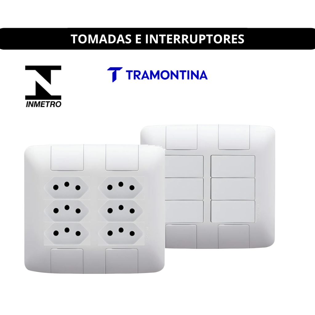 Conjunto Tomada, Interruptor 4x4 Tramontina Aria