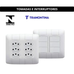 Conjunto Tomada, Interruptor 4x4 Tramontina Aria
