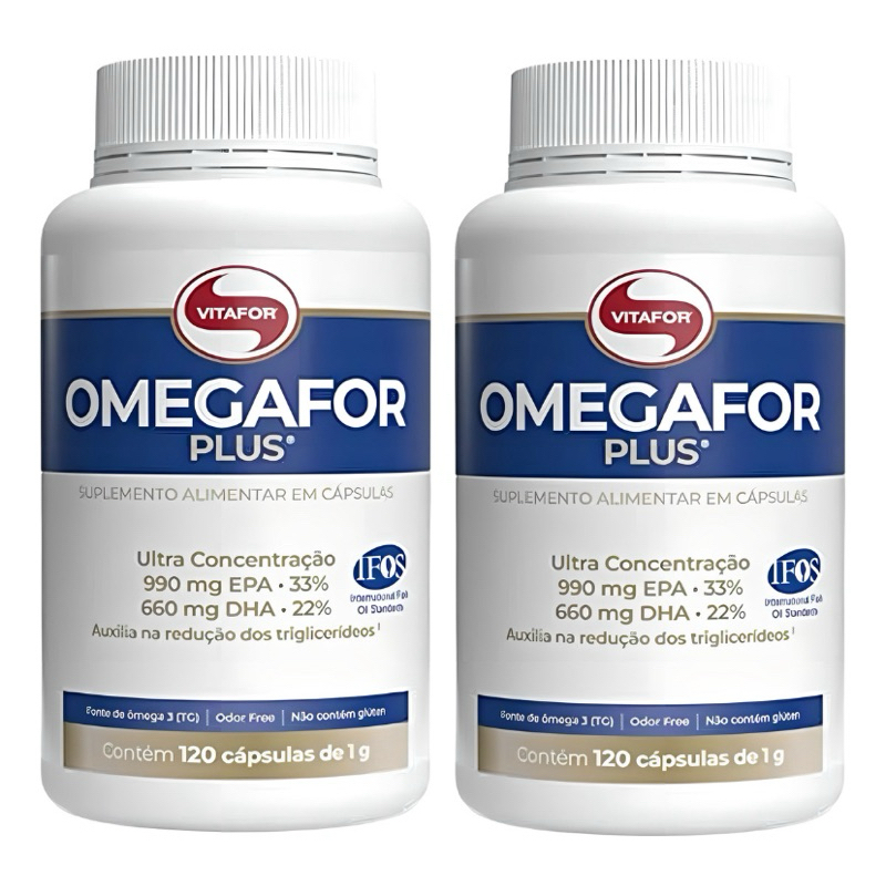 OMEGAFOR® PLUS: Ômega 3 Alta Concentração EPA DHA 120 Caps Vitafor