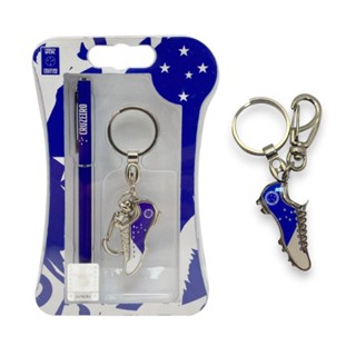 KIT CANETA E CHAVEIRO CHUTEIRA CRUZEIRO ORIGINAL OFICIAL em Oferta na Shopee