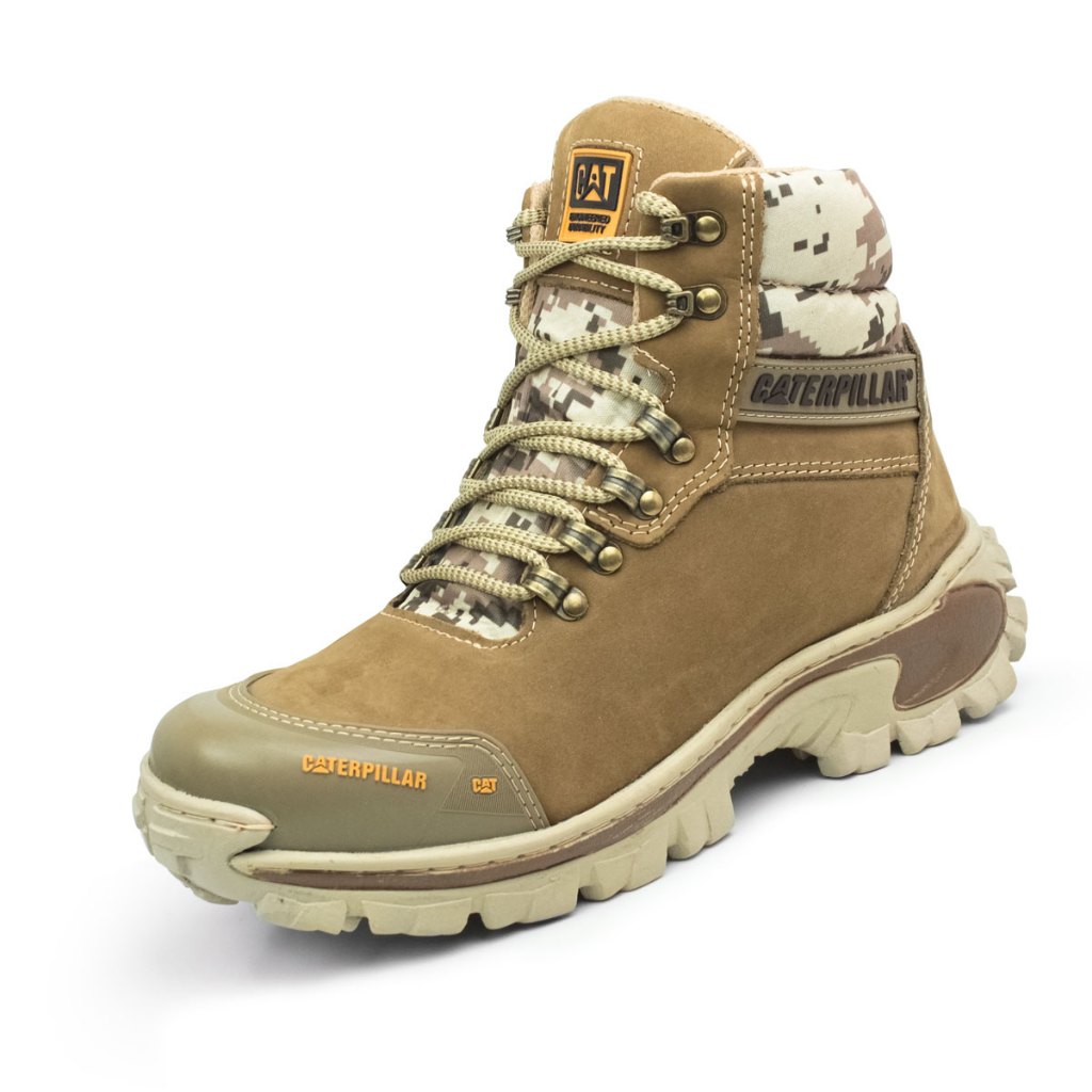 Bota Coturno Caterpillar CAT STORE Adventure Masculino Feminino Couro Legitimo Palmilha Gel Creme