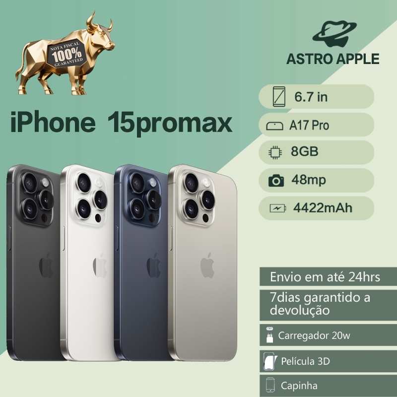 Celular Iphone 15 Pro Max 128gb/ 256gb 100% Original Com Garantia- Vitrine
