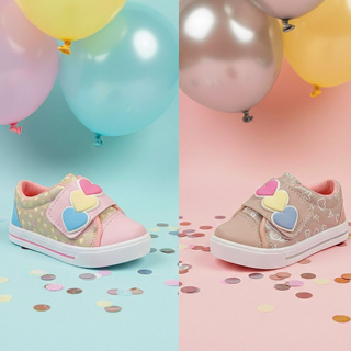 Tênis Infantil Feminino Corações Antiderrapante Conforto em Oferta na Shopee